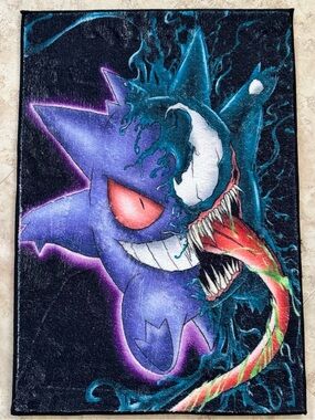 32x22 Gengar Venom Tufted Rug Pokémon Gaming Room Anime Decor